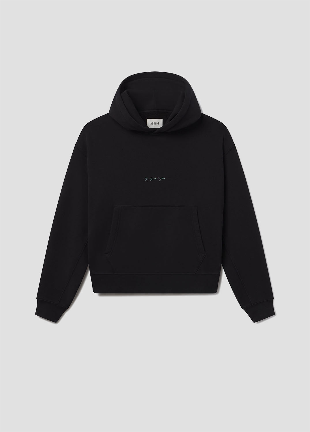 Script Hoodie in Black / Mint