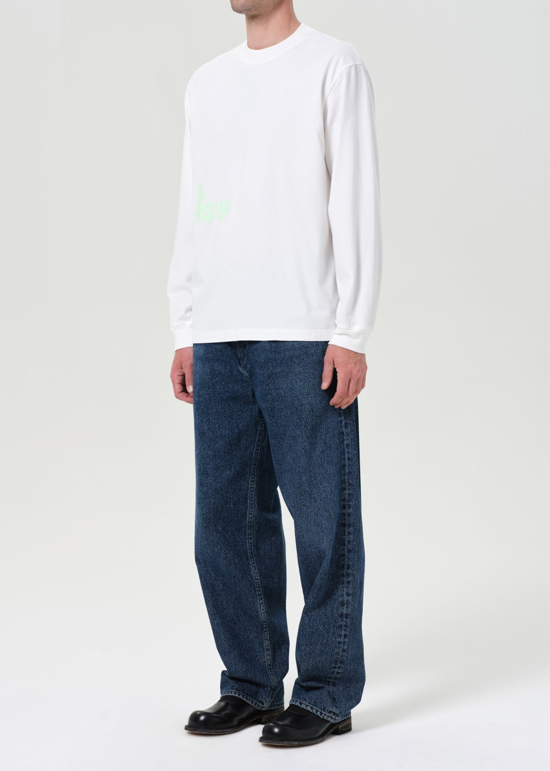 Glo Long Sleeve Mock Neck Man in Soft White