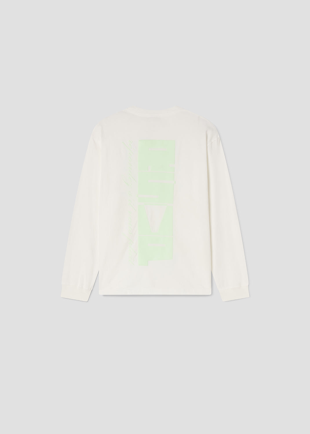 Glo Long Sleeve Mock Neck Stacked Text in Soft White
