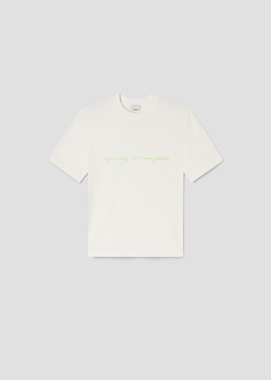 Glo Short Sleeve Mock Neck Logo in Soft White