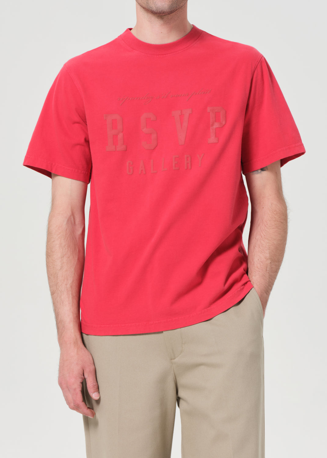RSVP/AGOLDE Short Sleeve Mock Neck in Red
