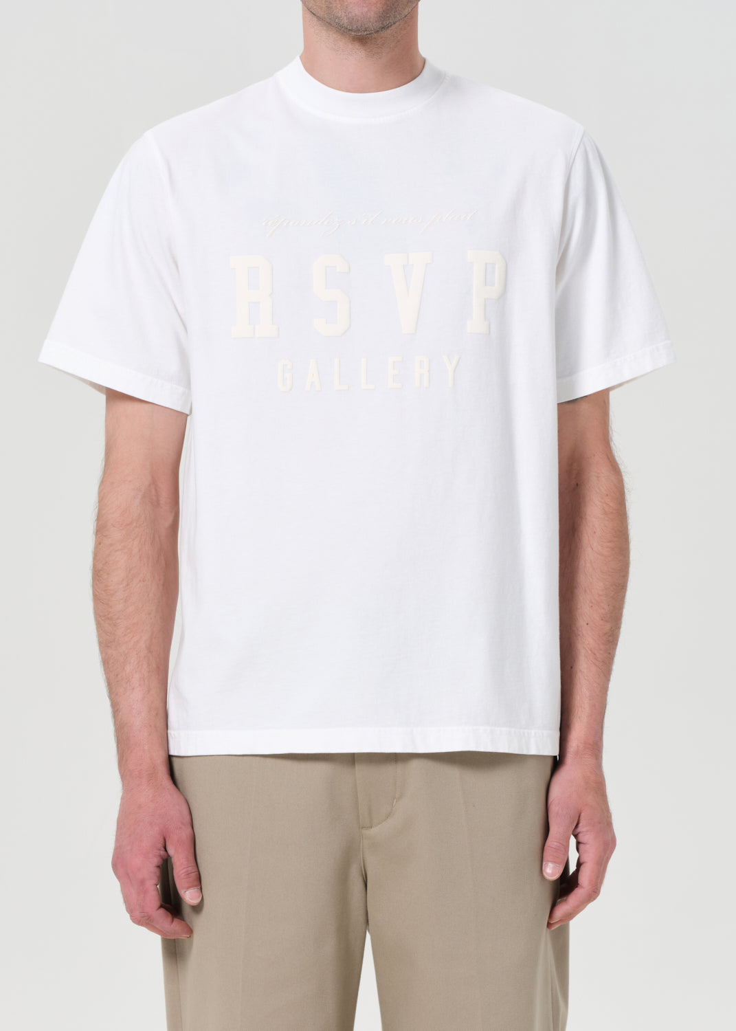 RSVP/AGOLDE Short Sleeve Mock Neck Gallery in Soft White