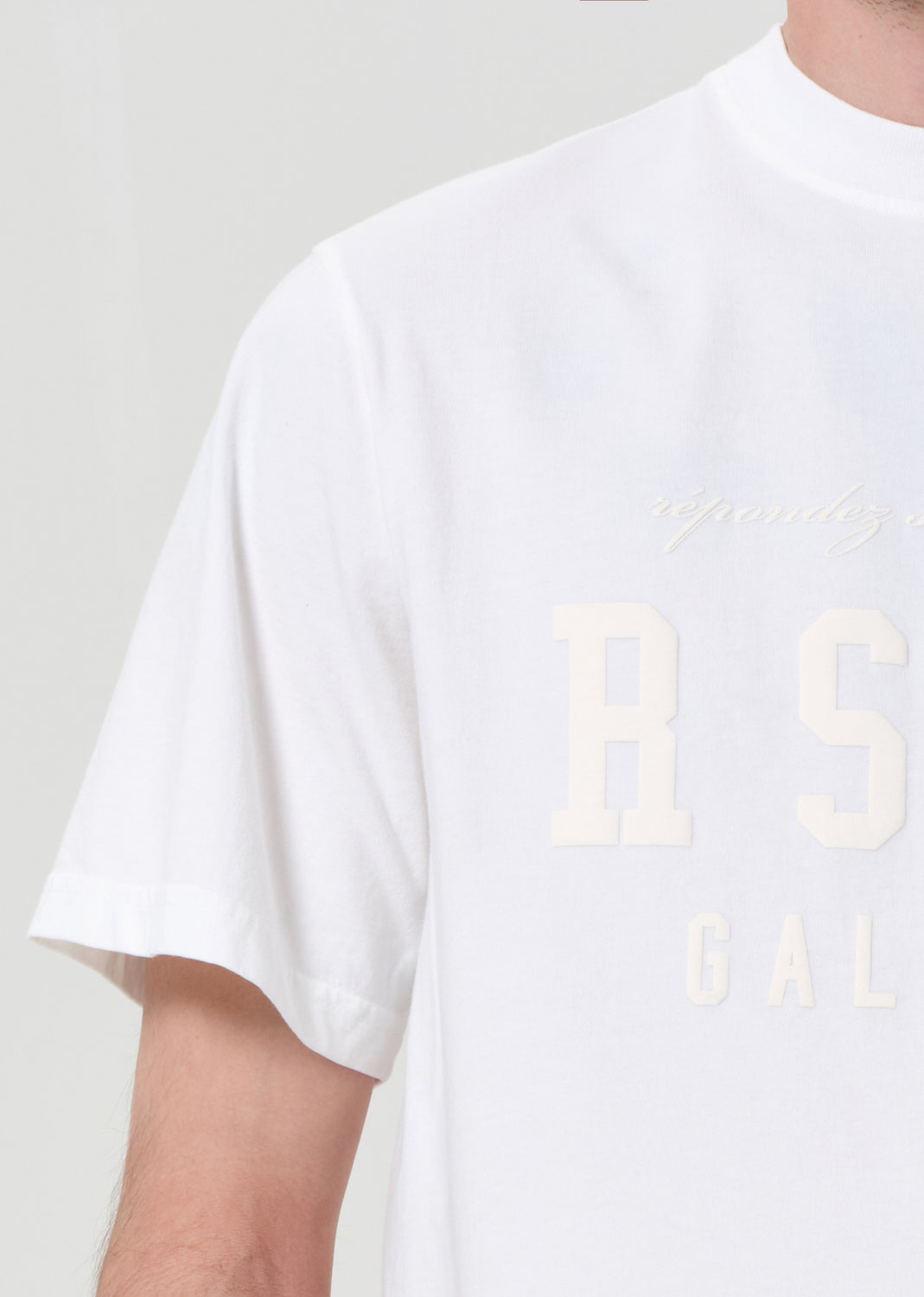 RSVP/AGOLDE Short Sleeve Mock Neck Gallery in Soft White