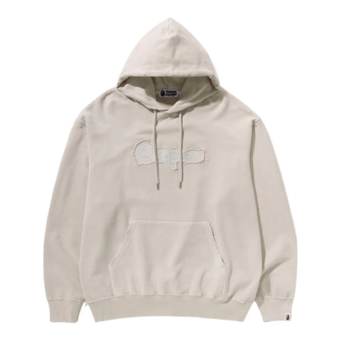 Bape SS24 - Destroyed Garment Dyed Pullover Hoodie, Ivory