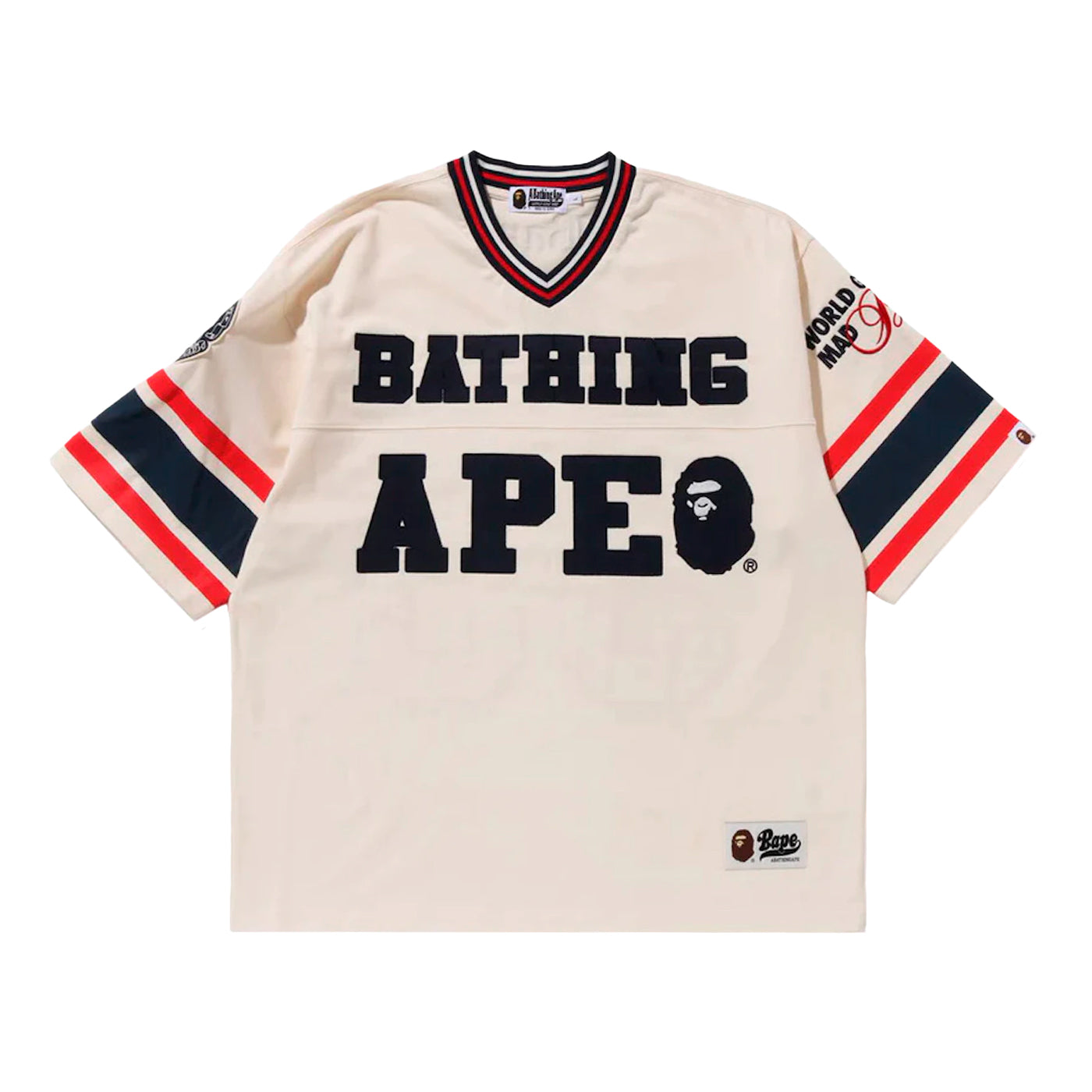 A Bathing Ape Bape Football Jersey (White) 2XL