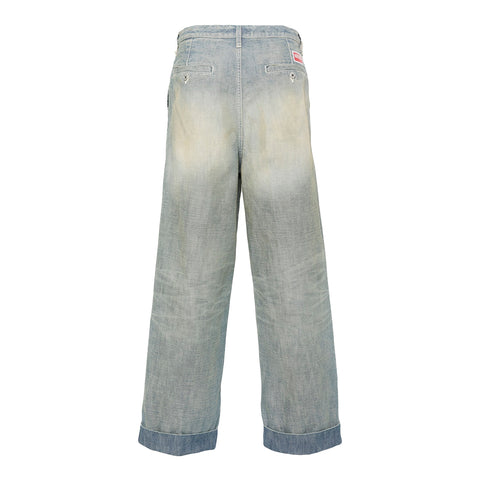 Kenzo SS24 - Large Straight Fit Jeans, Dirty Denim Blue