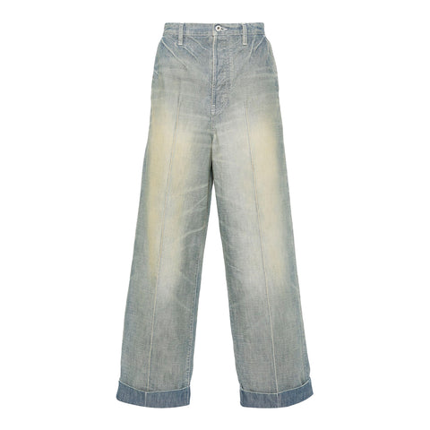 Kenzo SS24 - Large Straight Fit Jeans, Dirty Denim Blue