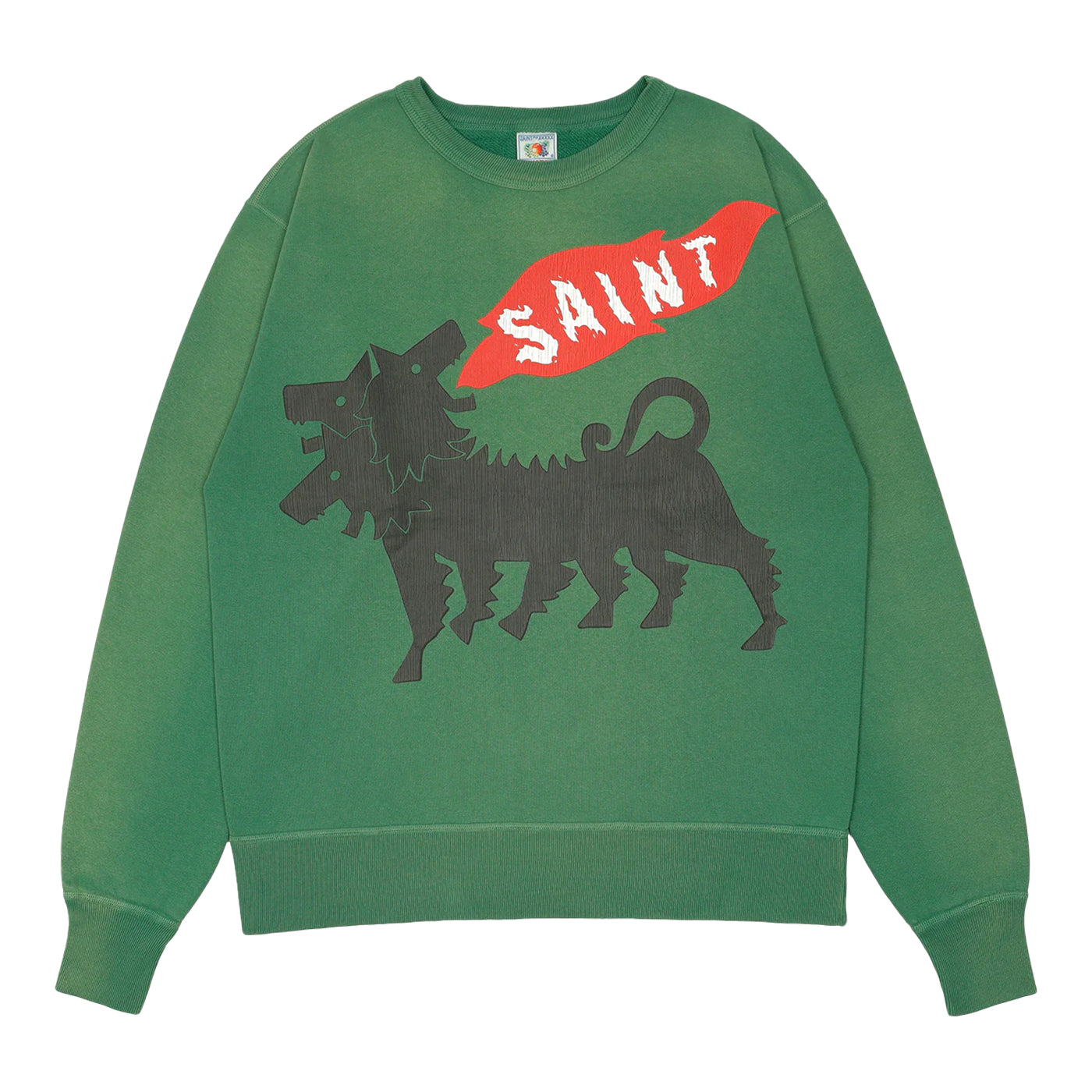 Saint Michael FW23 - Cerberus Crewneck Sweater, Green