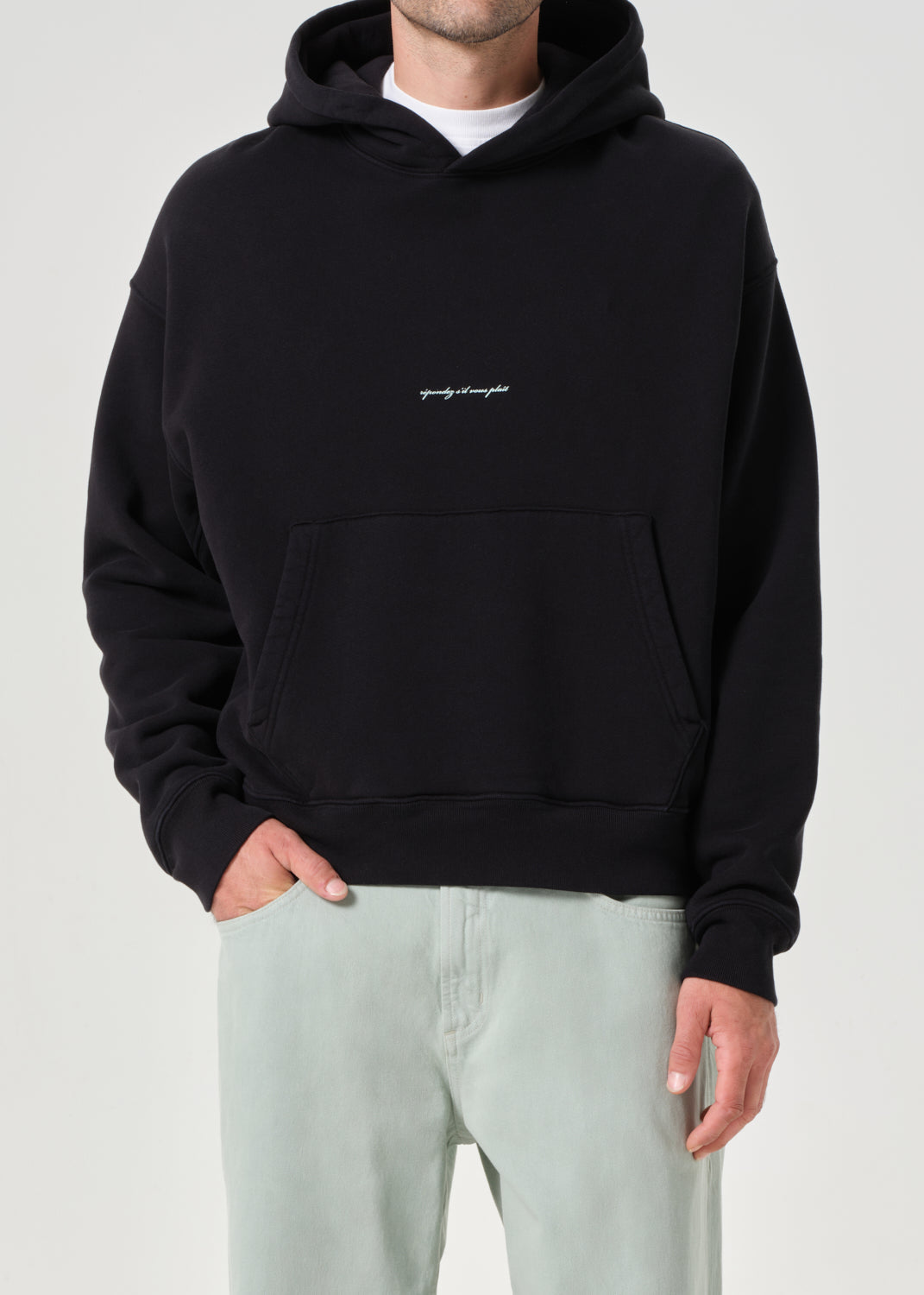 RSVP / AGOLDE Script Hoodie in Black / Mint