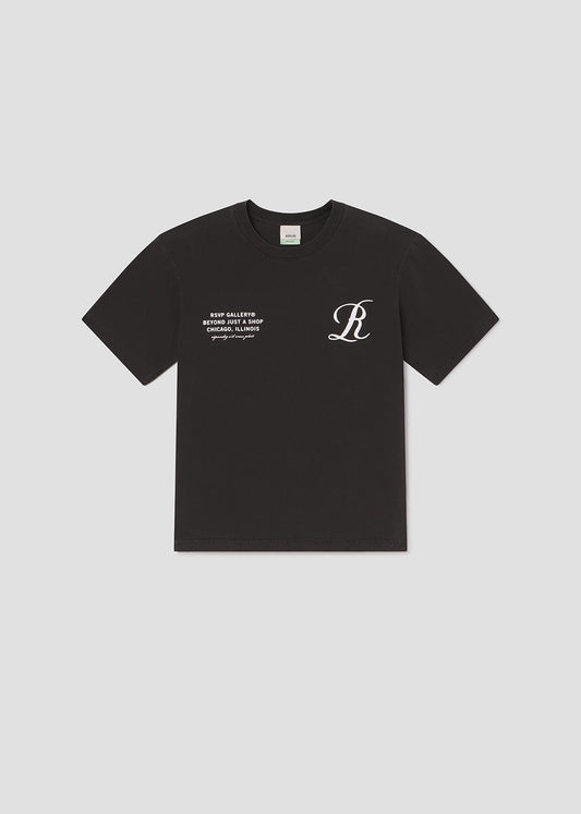 RSVP/AGOLDE Short Sleeve Mock Neck Logo in Marker