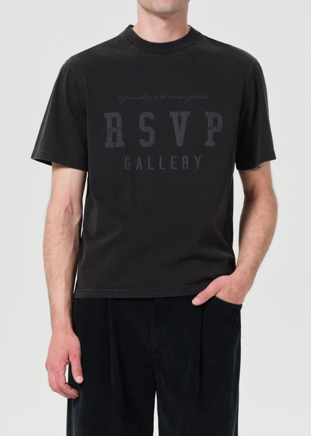 RSVP/AGOLDE Short Sleeve Mock Neck Gallery in Marker