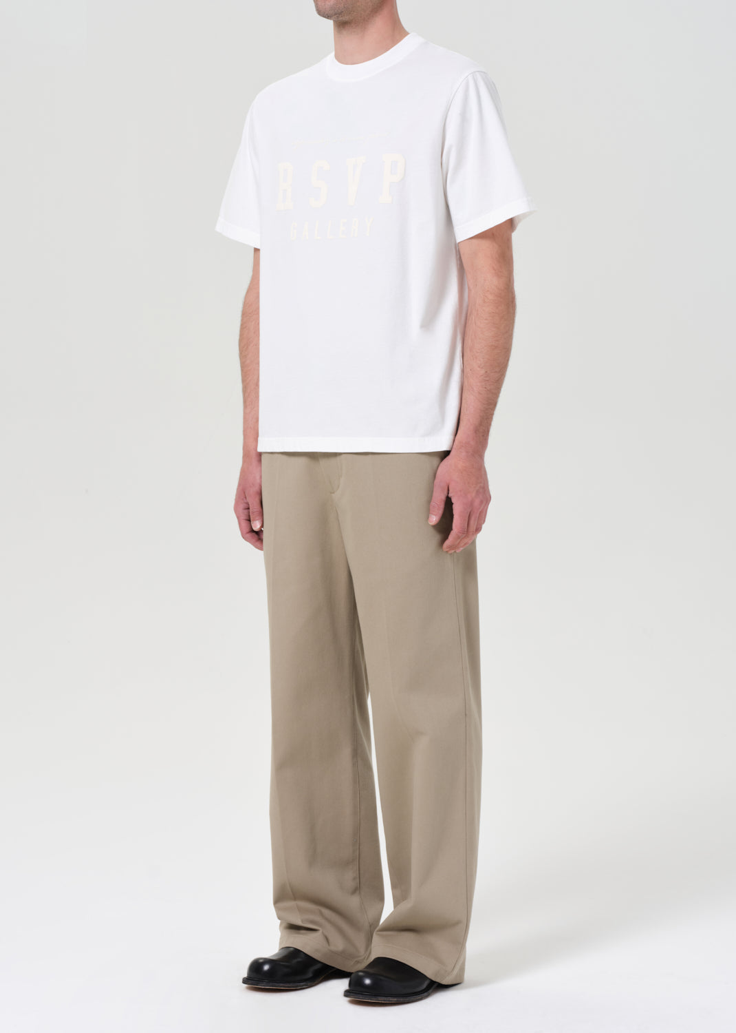 RSVP/AGOLDE Short Sleeve Mock Neck Gallery in Soft White
