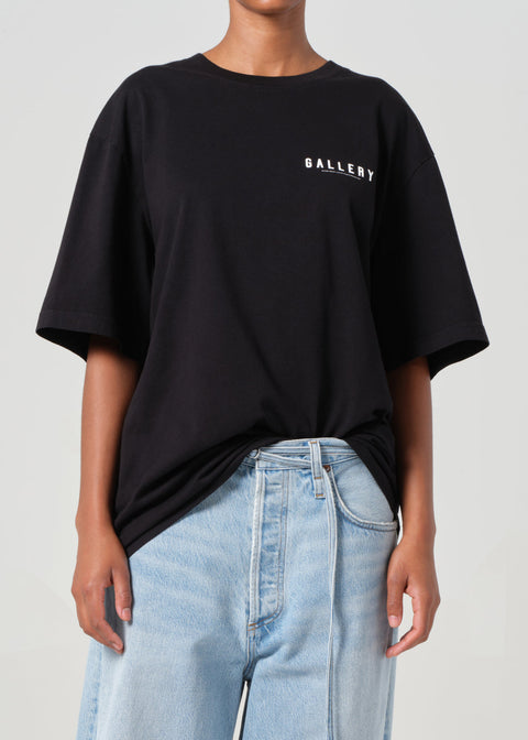 RSVP / AGOLDE Short Sleeve Mock Neck in Black / White