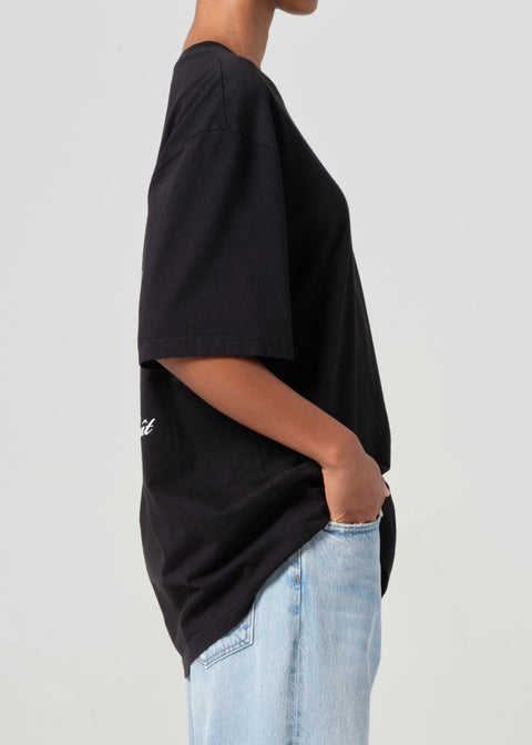 RSVP / AGOLDE Short Sleeve Mock Neck in Black / White