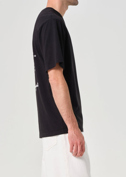 RSVP / AGOLDE Short Sleeve Mock Neck in Black / White