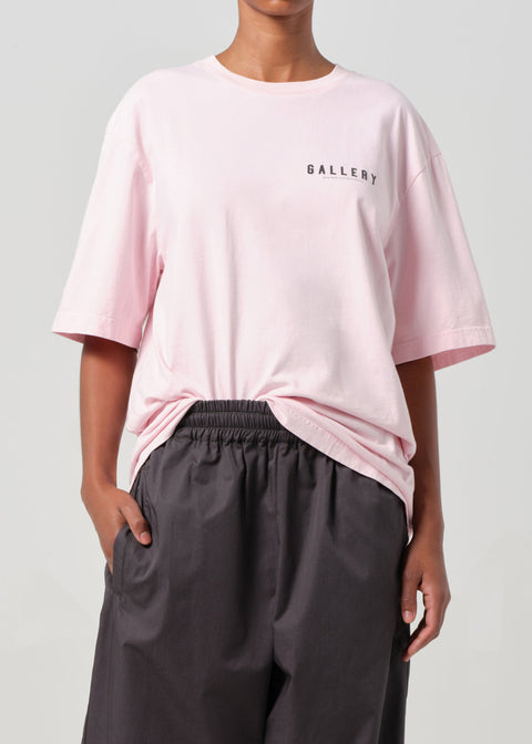 RSVP / AGOLDE Short Sleeve Mock Neck in Pink / Black