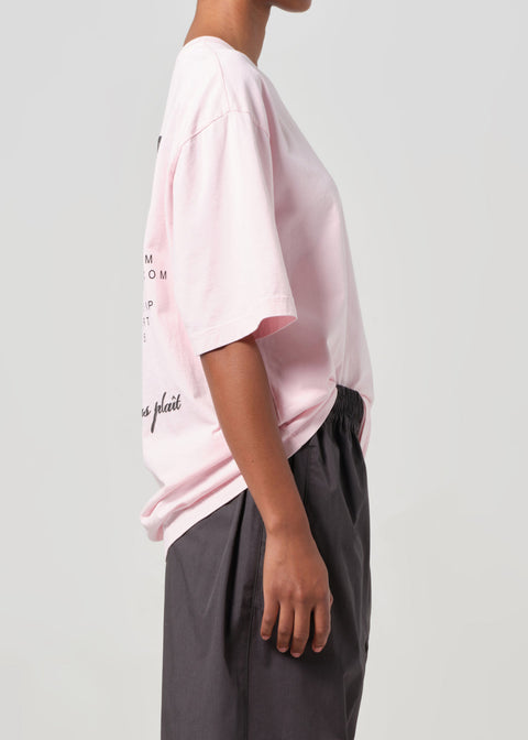 RSVP / AGOLDE Short Sleeve Mock Neck in Pink / Black