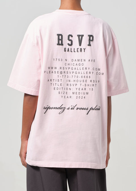 RSVP / AGOLDE Short Sleeve Mock Neck in Pink / Black