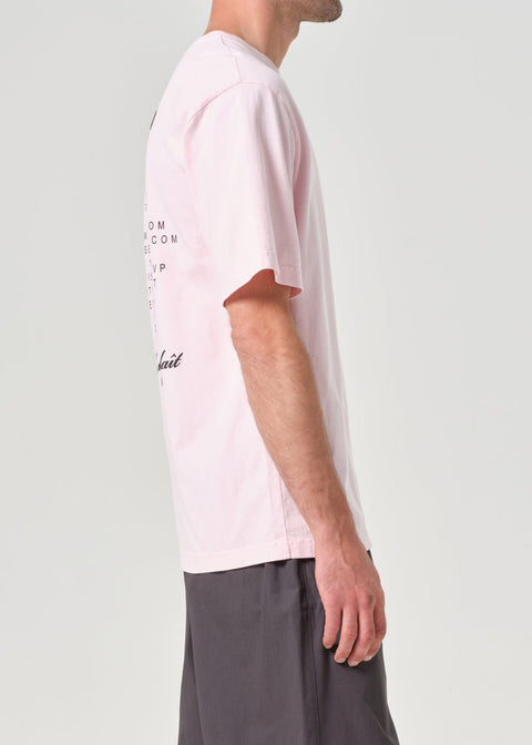 RSVP / AGOLDE Short Sleeve Mock Neck in Pink / Black