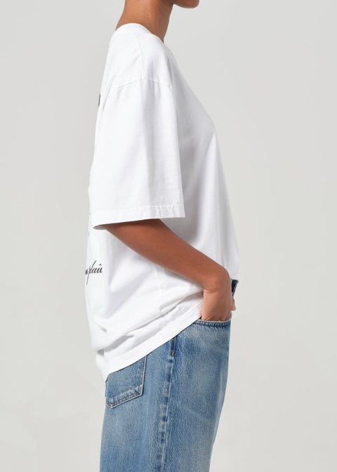 RSVP / AGOLDE Short Sleeve Mock Neck in White / Black