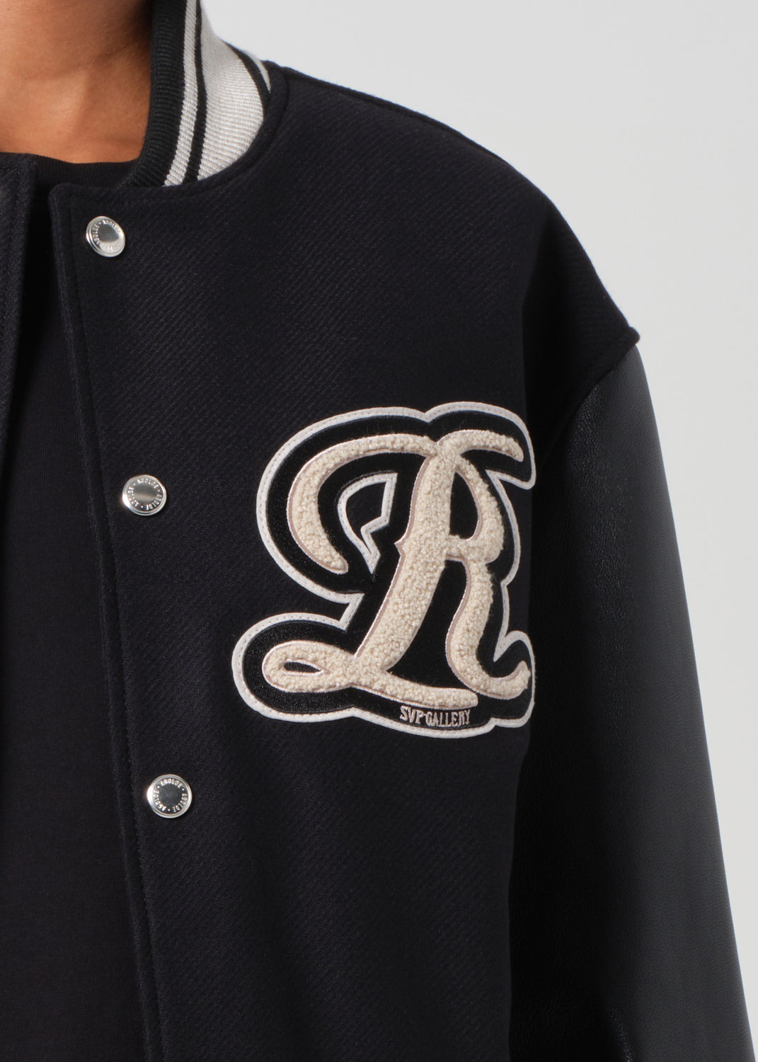 RSVP / AGOLDE Varsity Black Wool Leather Combo in Black