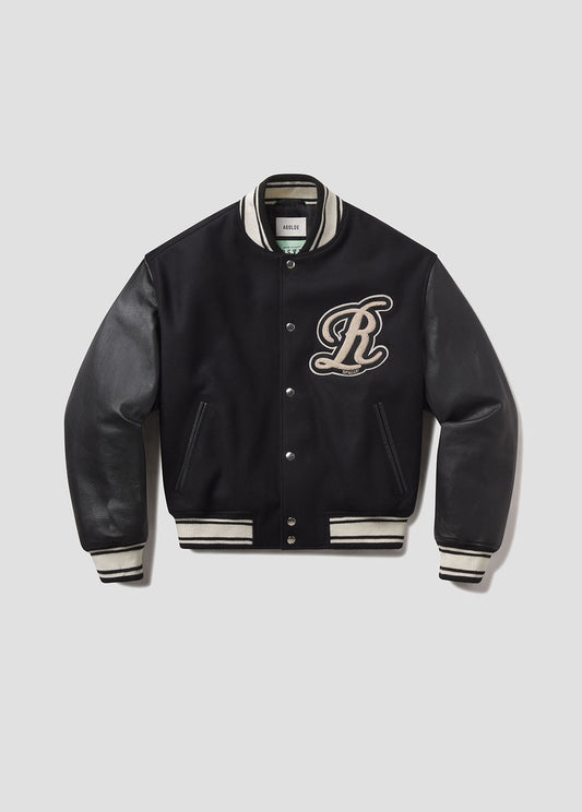 RSVP / AGOLDE Varsity Black Wool Leather Combo in Black