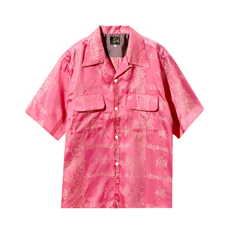 Needles SS23 - Cupra Sateen Flower S/S Classic Shirt, Pink