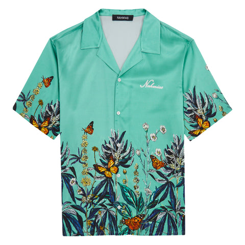 Nahmias SS24 - Botanical Silk S/S Shirt, Ocean