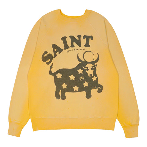 Saint Michael FW23 - Cow Crewneck Sweater, Yellow