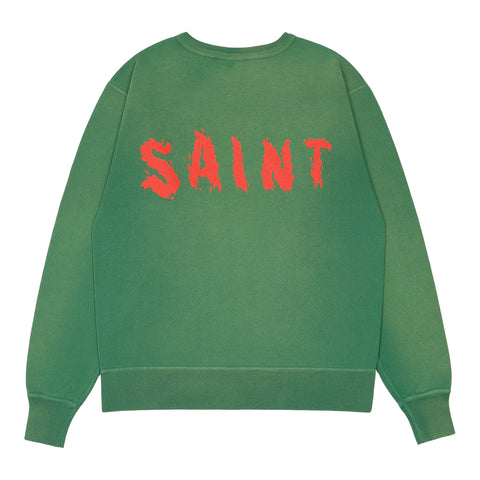 Saint Michael FW23 - Cerberus Crewneck Sweater, Green