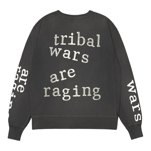 Saint Michael FW23 - Tribal Wars Crewneck Sweater, Black