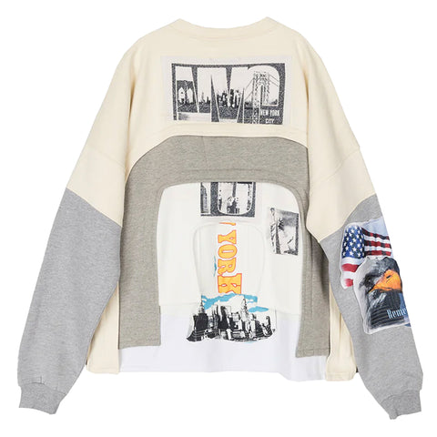 Who Decides War FW23 - Arched Collage Crewneck Sweater, Multi