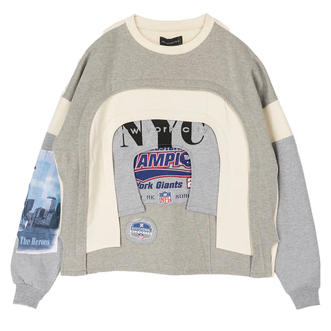 Who Decides War FW23 - Arched Collage Crewneck Sweater, Multi
